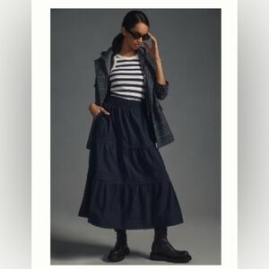 Anthropologie Dark Blue Maxi Skirt